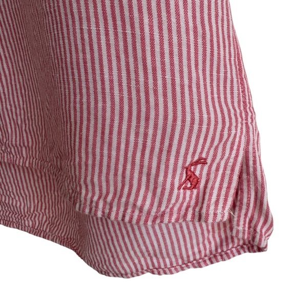 Joules Linen-Blend Juliette Top in Pink Stripe, Size 6 - Picture 3 of 8